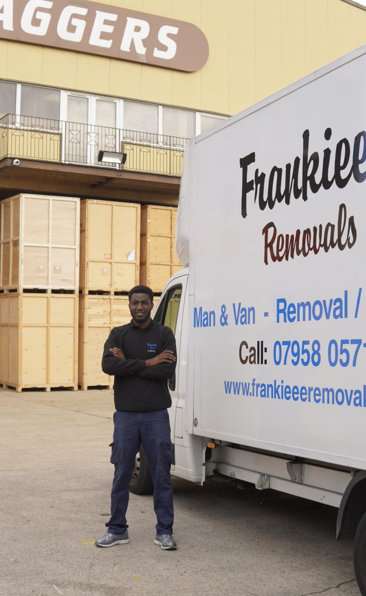 Fully loaded Luton van interior with boxes ready for storage